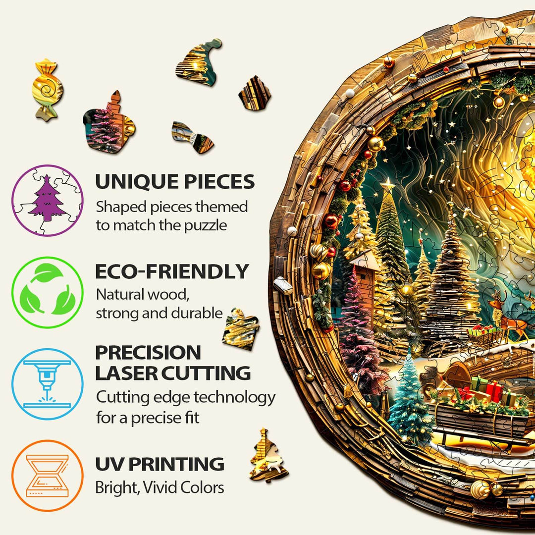 3D Christmas Eve-2 Wooden Jigsaw Puzzle - Woodbests