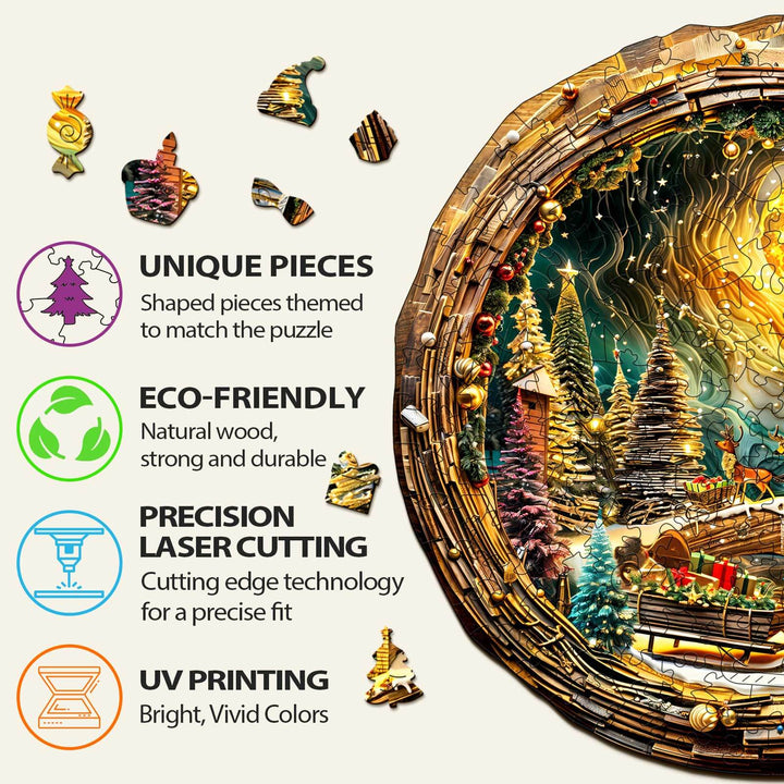 3D Christmas Eve-2 Wooden Jigsaw Puzzle - Woodbests
