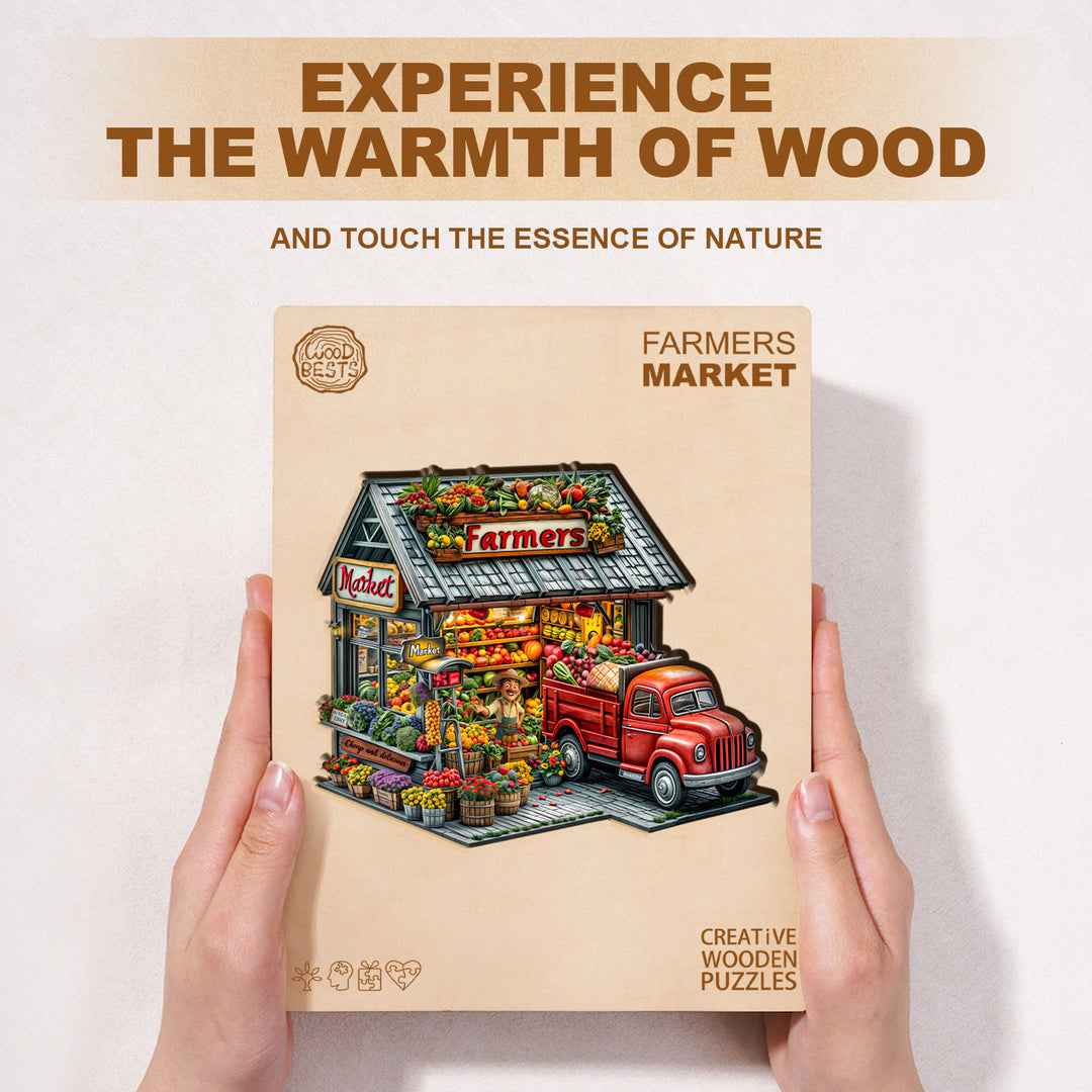 Farmers Market Wooden Jigsaw Puzzle