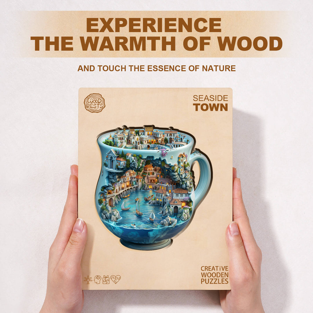 Seaside town Wooden Jigsaw Puzzle