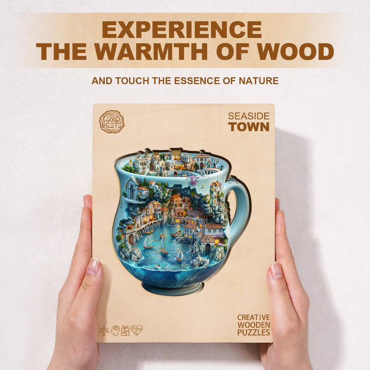 Seaside town Wooden Jigsaw Puzzle