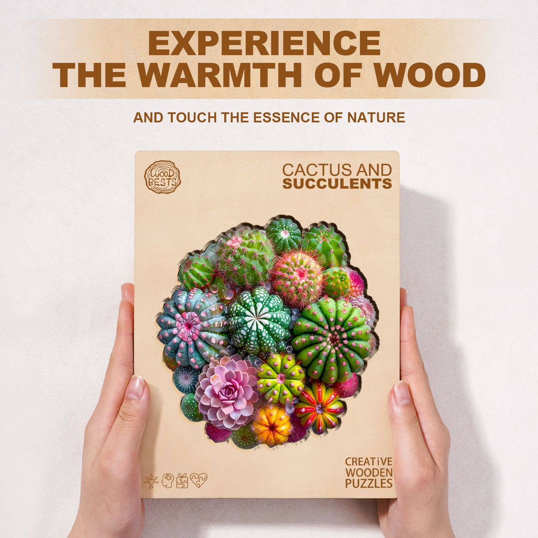 Cactus and Succulents Wooden Jigsaw Puzzle