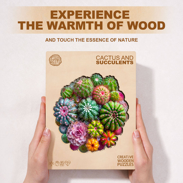 Cactus and Succulents Wooden Jigsaw Puzzle