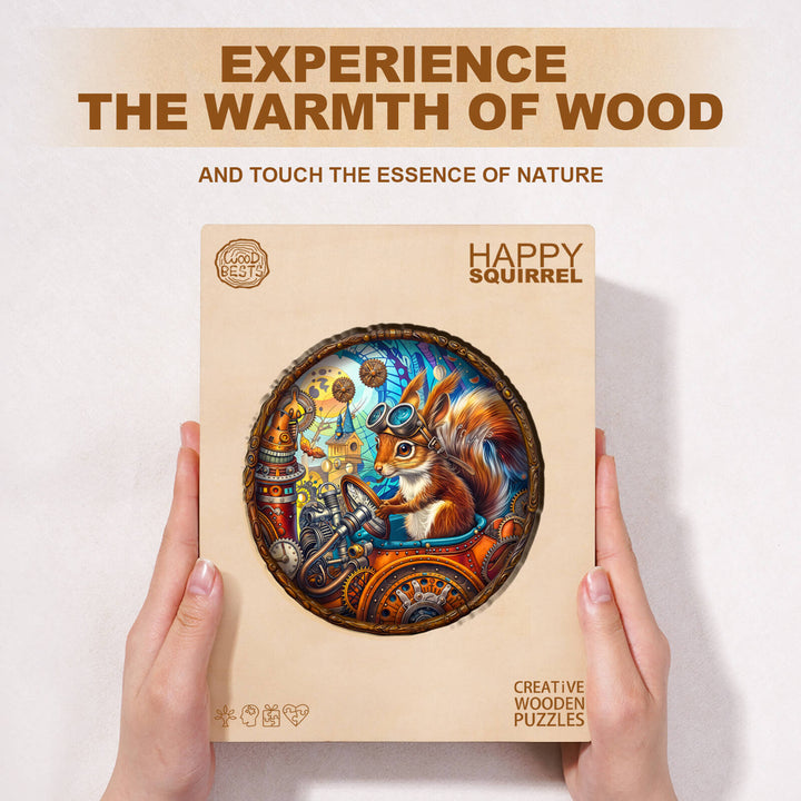 Happy squirrel Wooden Jigsaw Puzzle