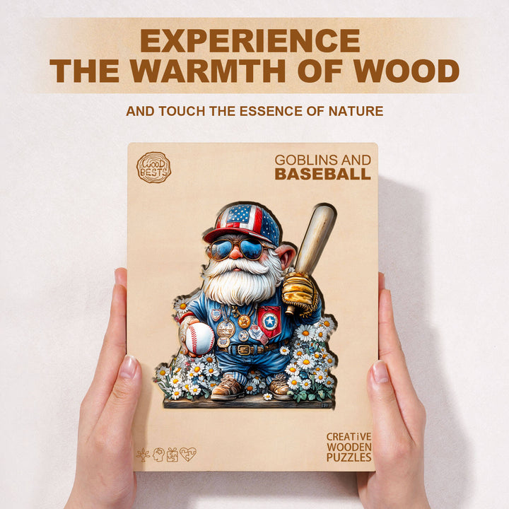 Goblin and Baseball Wooden Jigsaw Puzzle