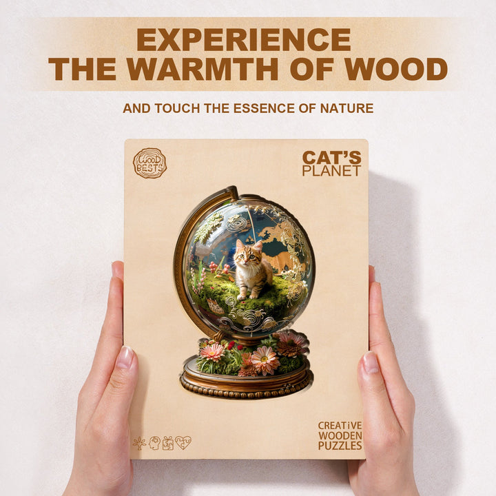 Cat's Planet Wooden Jigsaw Puzzle