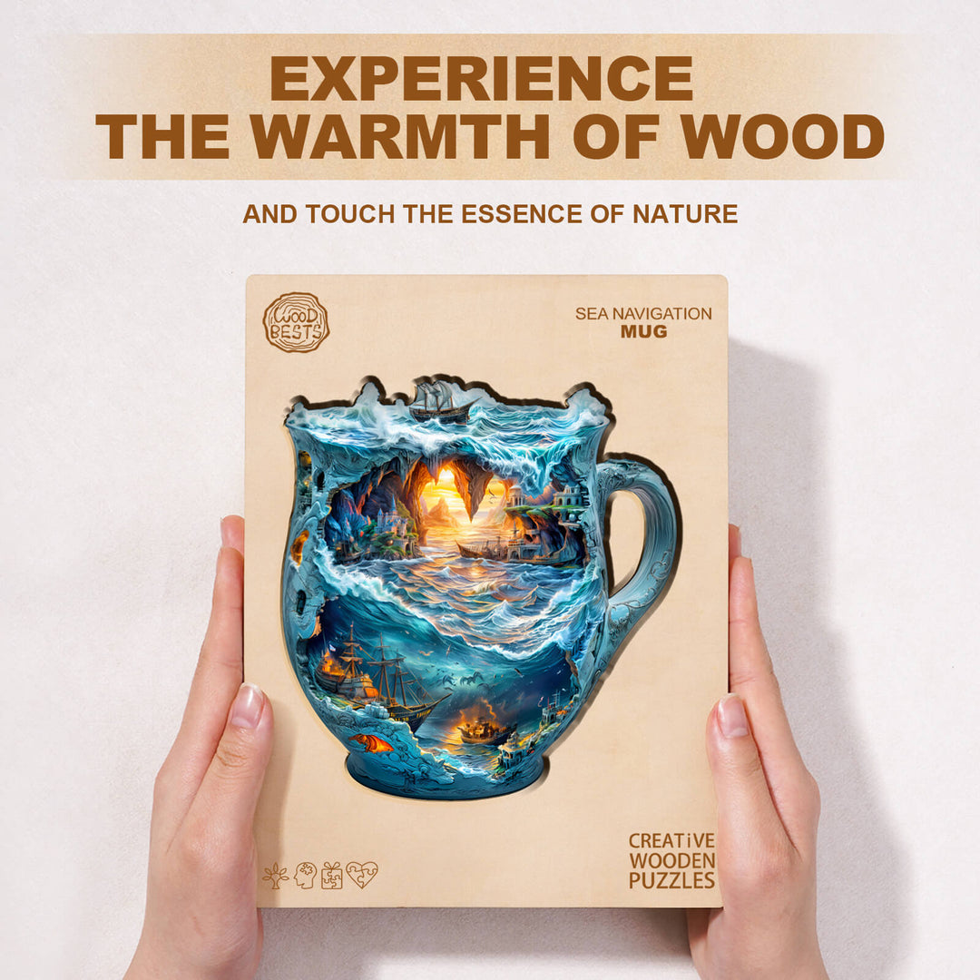 Sea navigation mug Wooden Jigsaw Puzzle