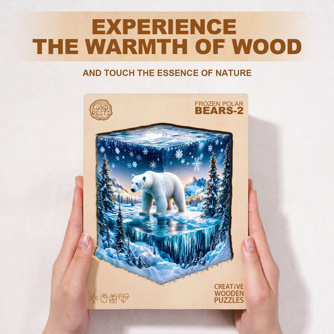 Frozen polar bears-2 Wooden Jigsaw Puzzle