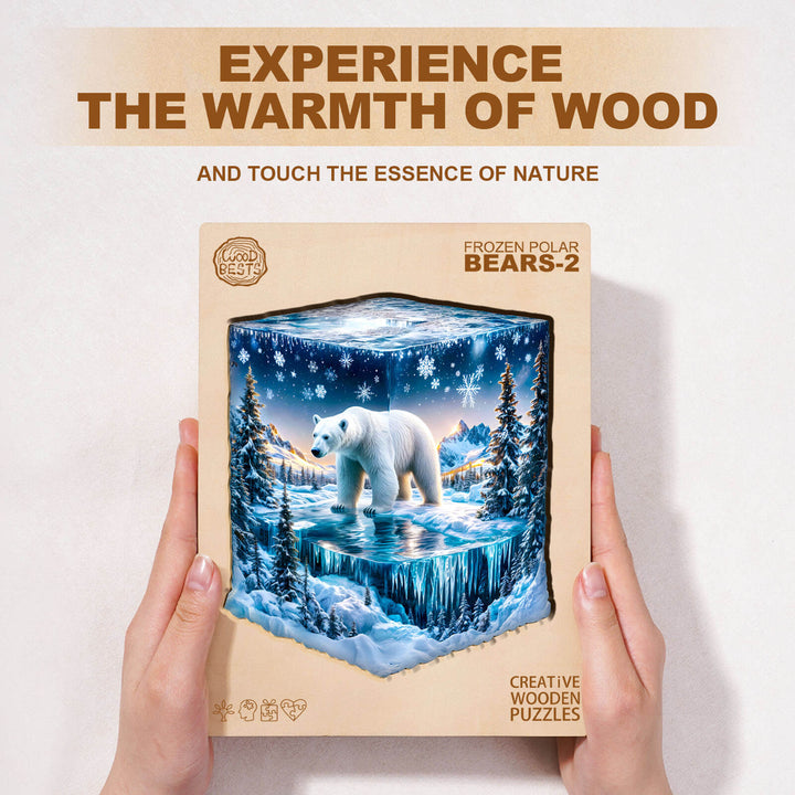 Frozen polar bears-2 Wooden Jigsaw Puzzle