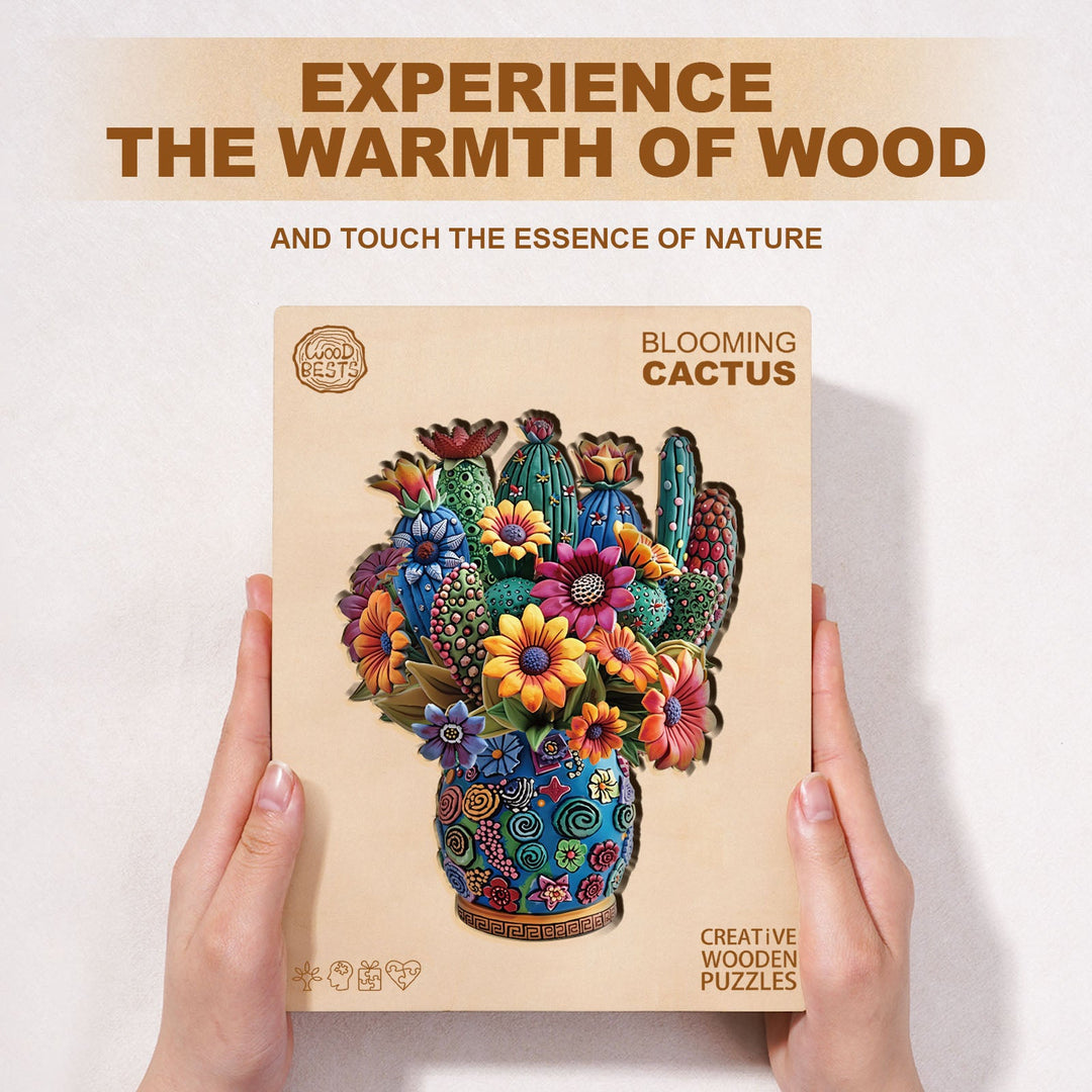 Blooming cactus Wooden Jigsaw Puzzle
