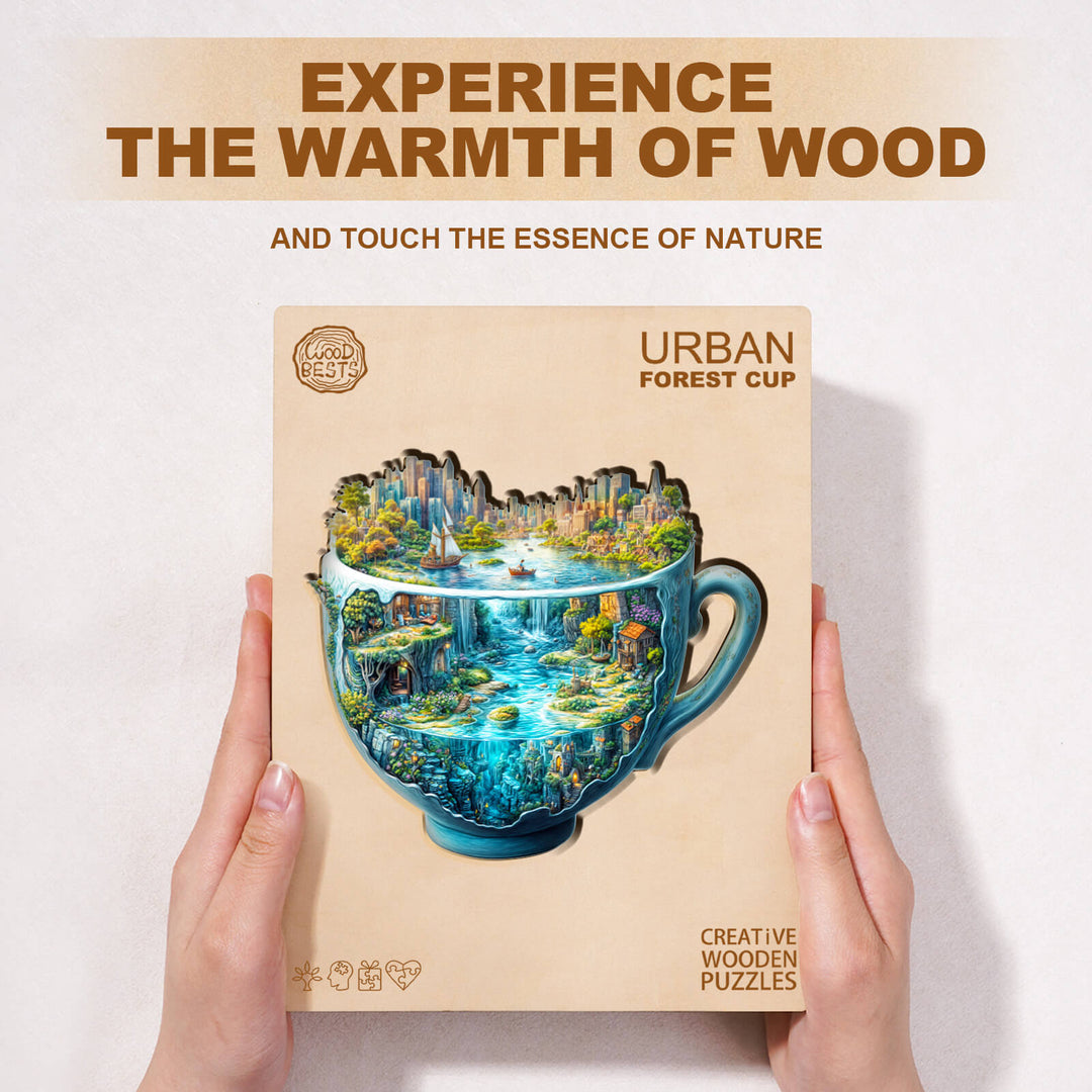 Urban Forest Cup Wooden Jigsaw Puzzle