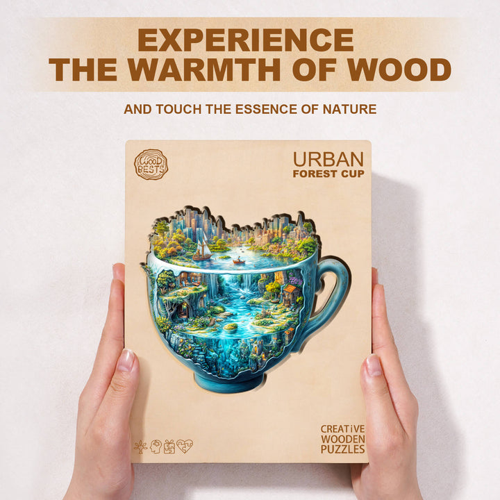 Urban Forest Cup Wooden Jigsaw Puzzle