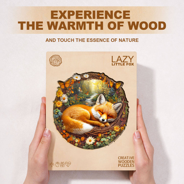 Lazy little fox Wooden Jigsaw Puzzle