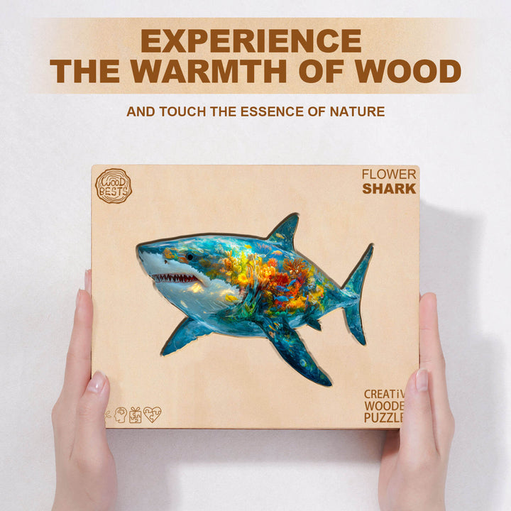 Flower shark Wooden Jigsaw Puzzle