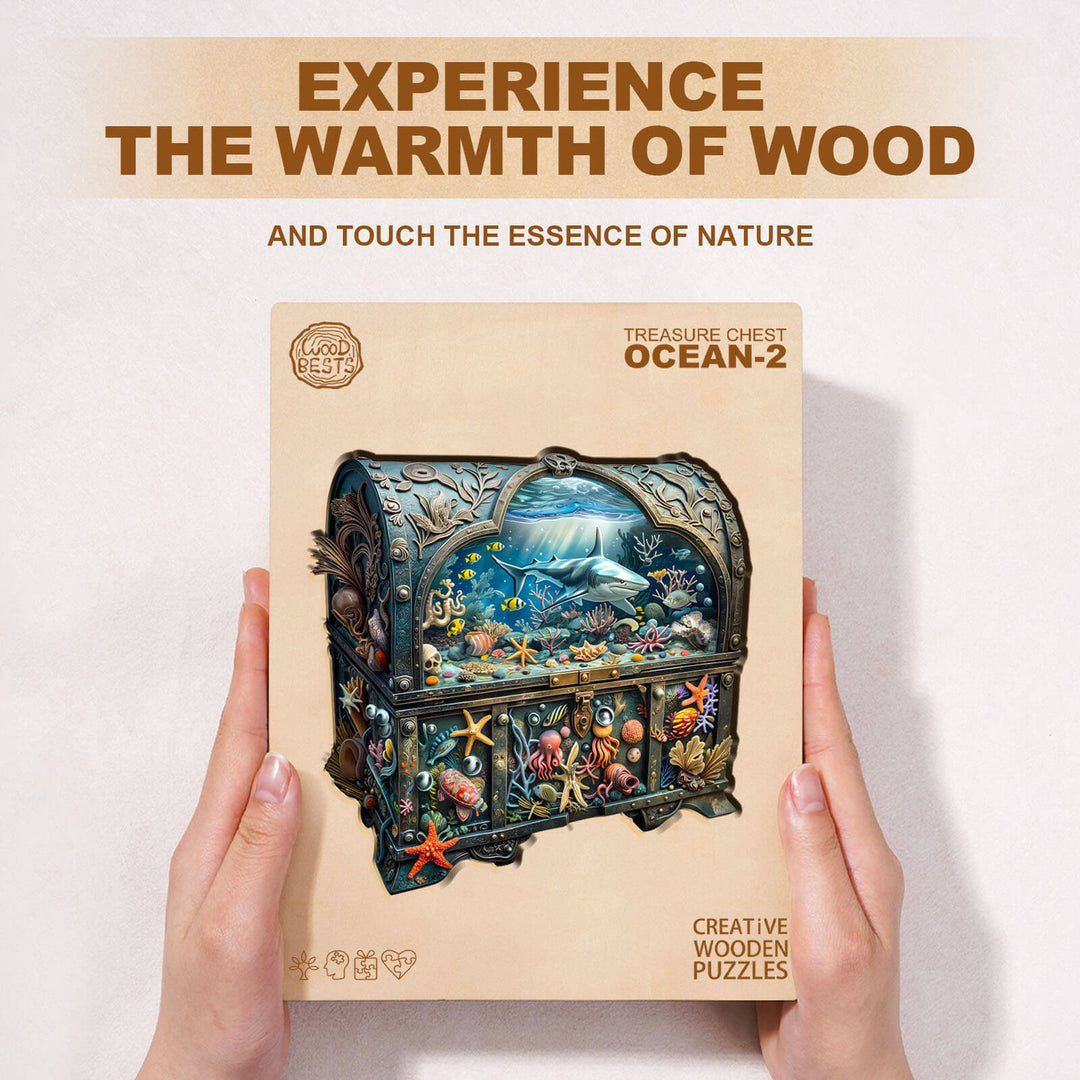 3D Treasure Chest Ocean-2 Wooden Jigsaw Puzzle