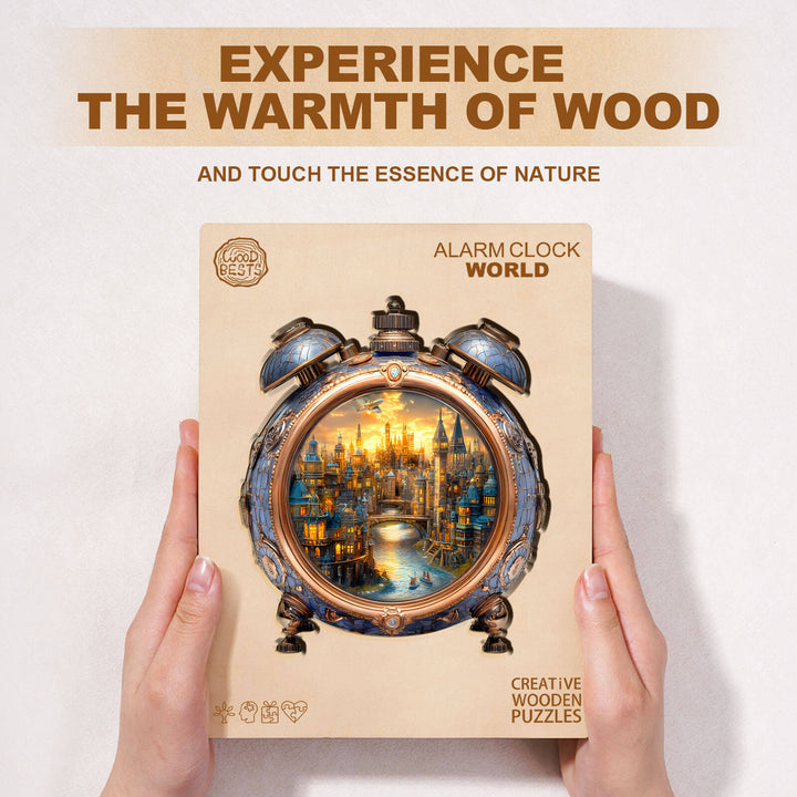 Alarm Clock World Wooden Jigsaw Puzzle