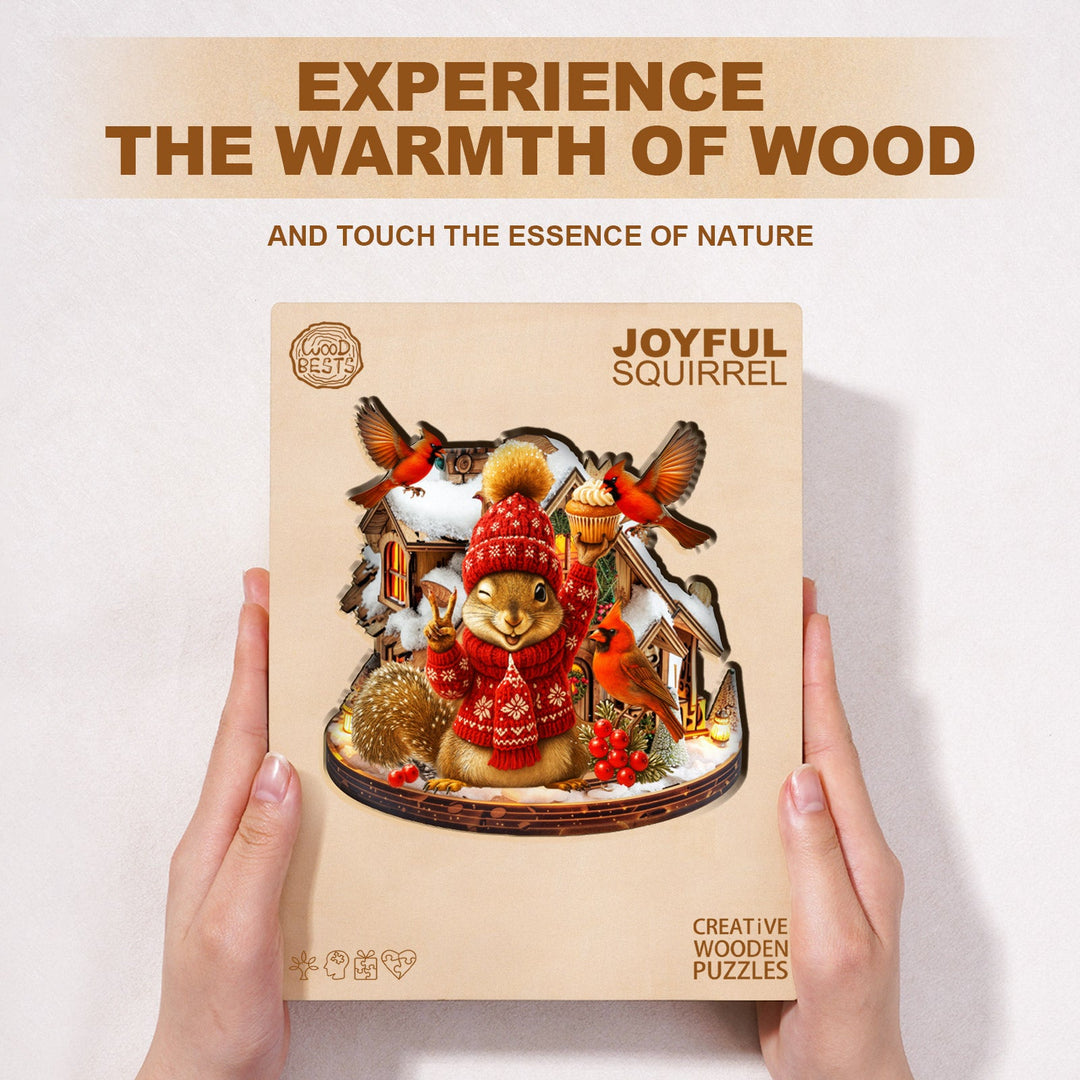 Joyful Squirrel Wooden Jigsaw Puzzle