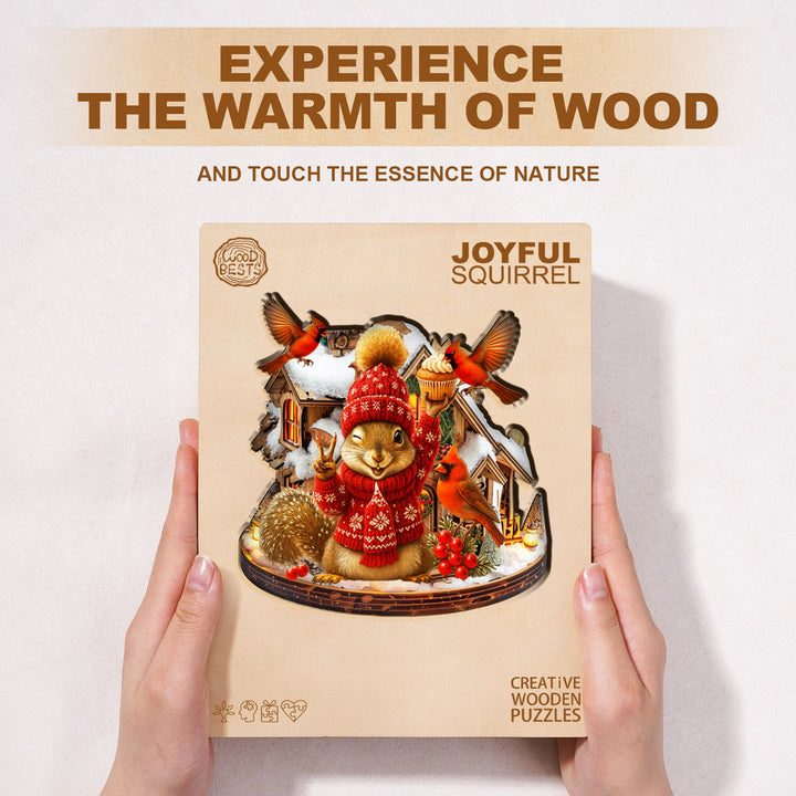 Joyful Squirrel Wooden Jigsaw Puzzle