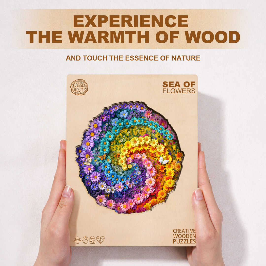 Sea of Flowers Wooden Jigsaw Puzzle