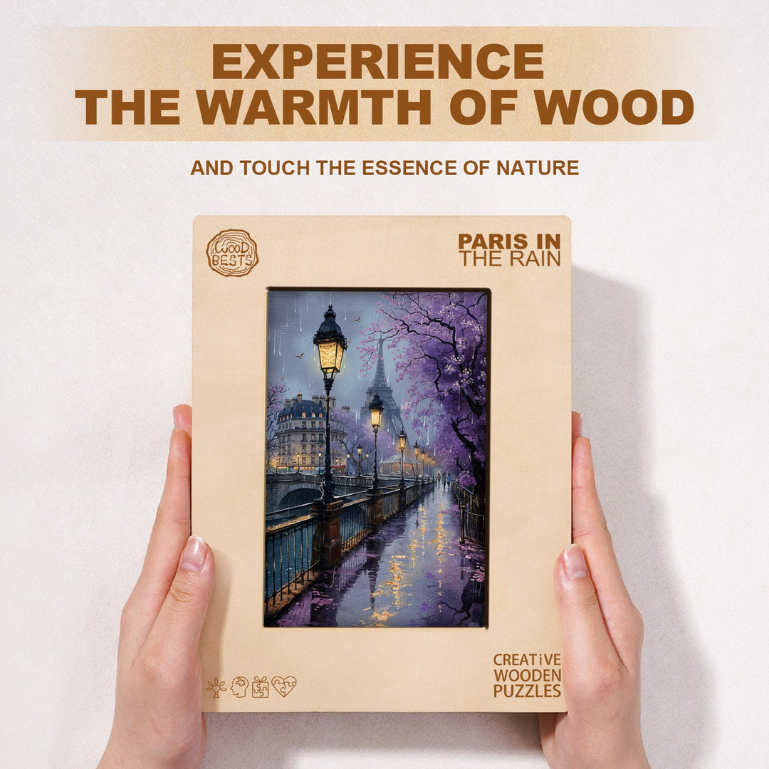 Paris In The Rain Wooden Jigsaw Puzzle