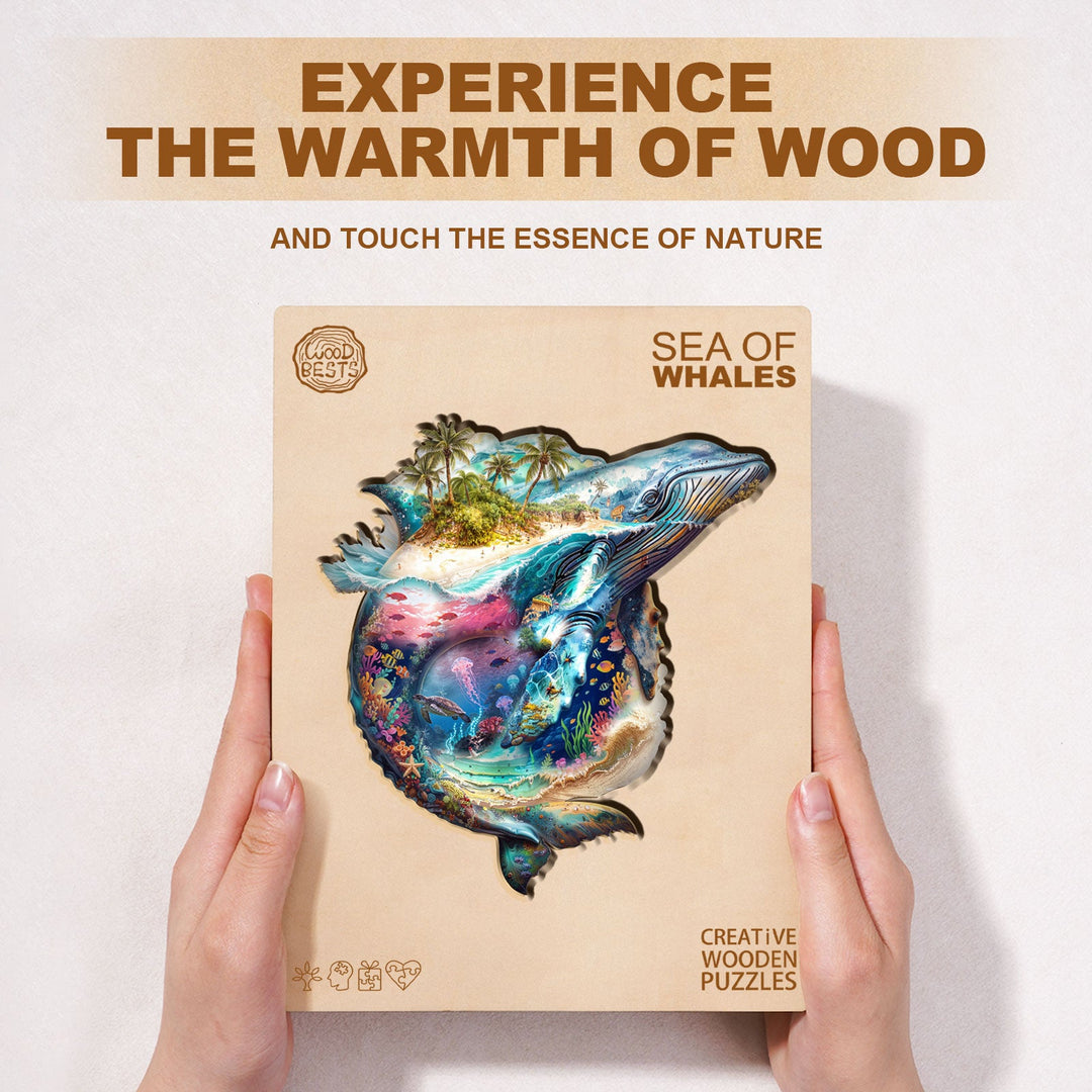 Sea Of Whales Wooden Jigsaw Puzzle