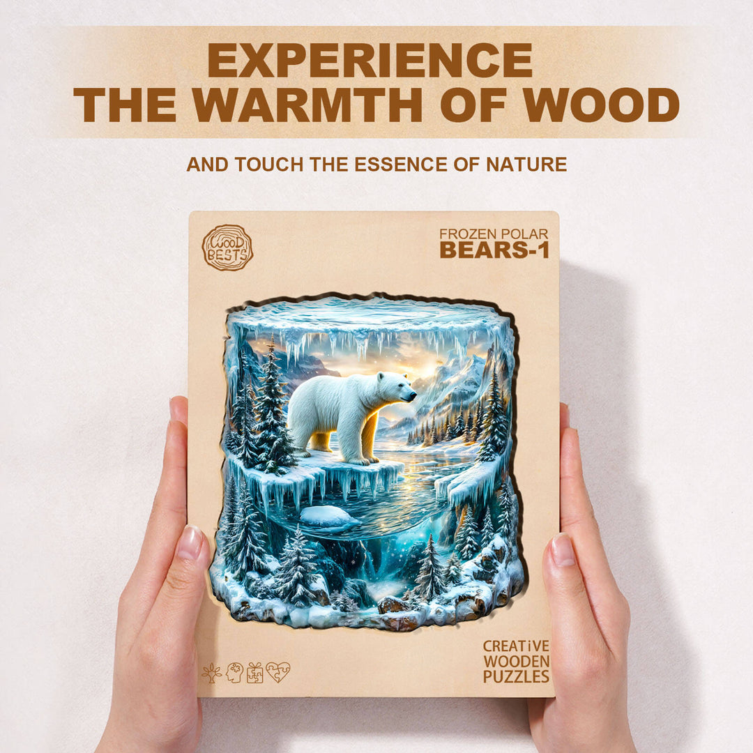 Frozen polar bears-1 Wooden Jigsaw Puzzle