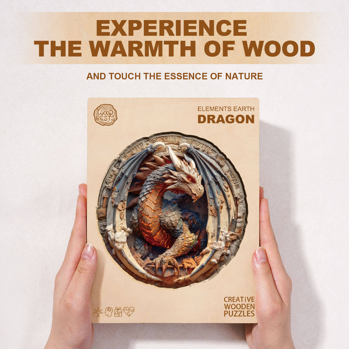 Elements Earth Dragon Wooden Jigsaw Puzzle