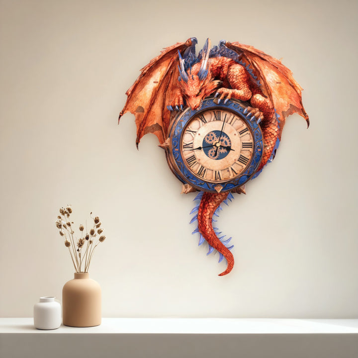 Flame Dragon– DIY Wooden Clock, 3D Puzzle Craft Kit