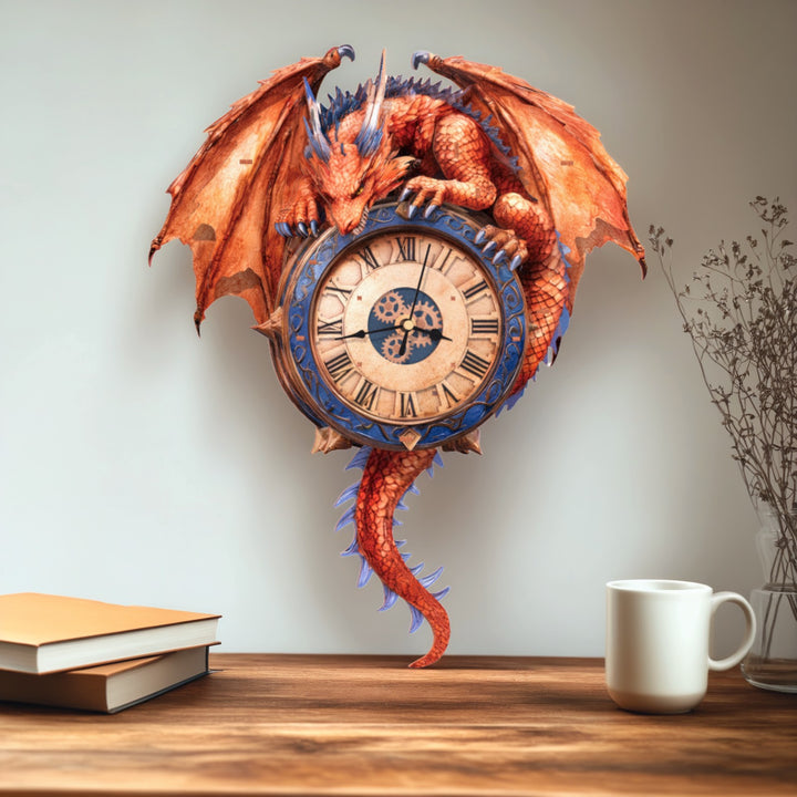 Flame Dragon– DIY Wooden Clock, 3D Puzzle Craft Kit