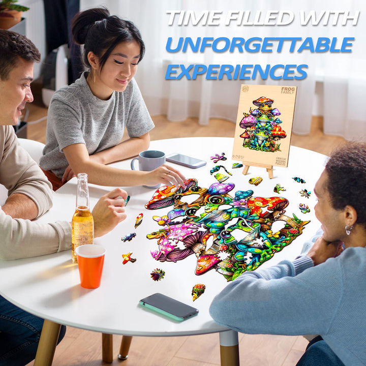 Frog Family Wooden Jigsaw Puzzle - Woodbests