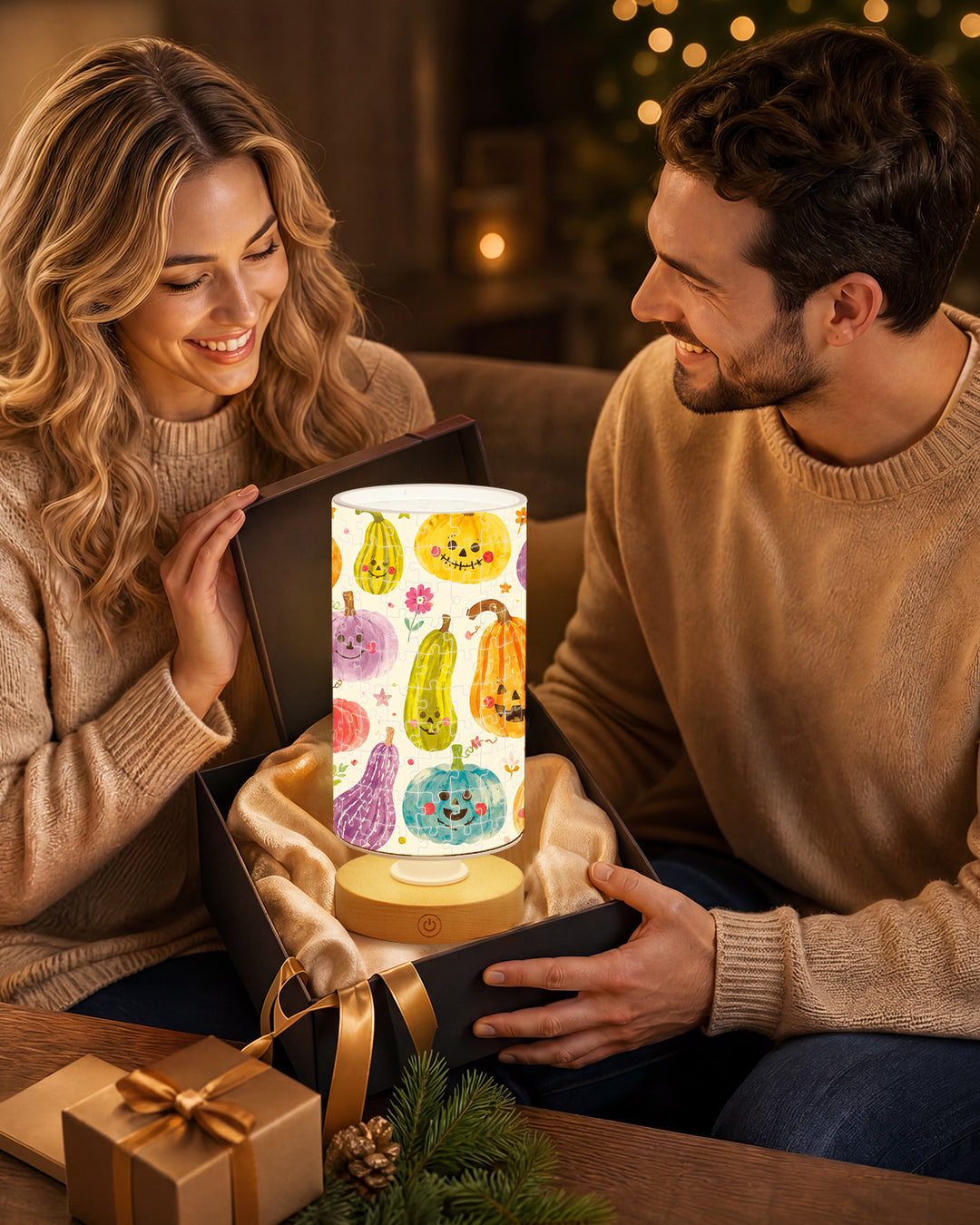 DIY Dimmable Acrylic Cylindrical Puzzle Lamp - Pumpkin Pals Party