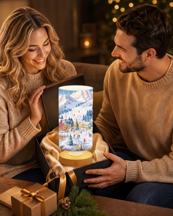 DIY Dimmable Acrylic Cylindrical Puzzle Lamp - Snow Town