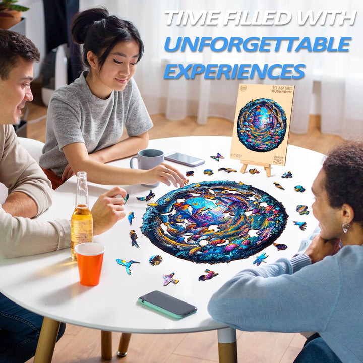 3D Magic Mushroom Wooden Jigsaw Puzzle - Woodbests
