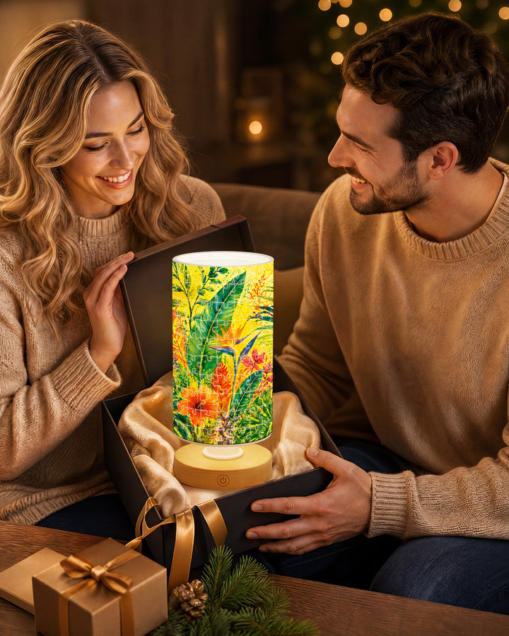 DIY Dimmable Acrylic Cylindrical Puzzle Lamp - Tropical Reverie