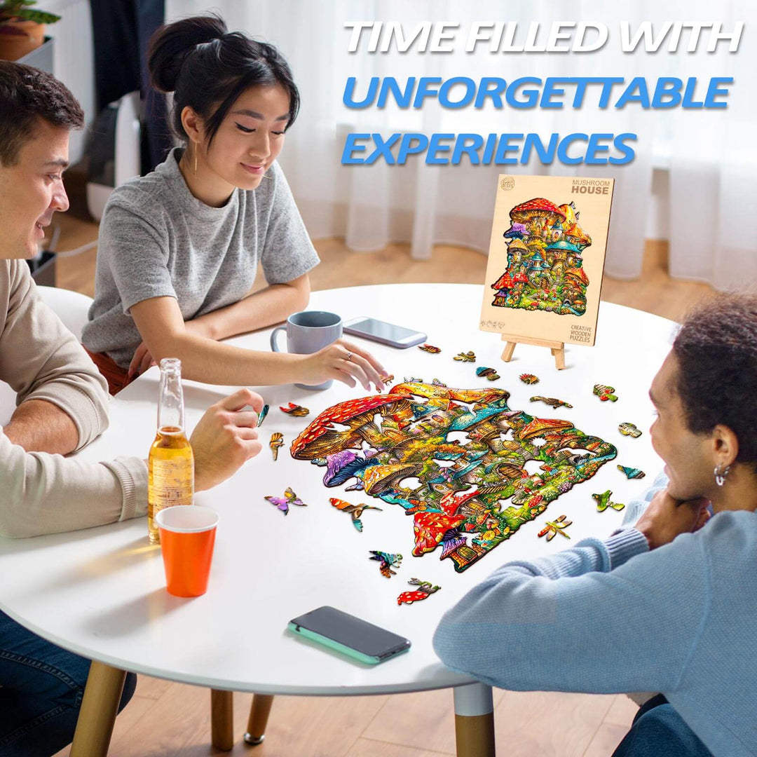 Mushroom House Wooden Jigsaw Puzzle - By Woodbests