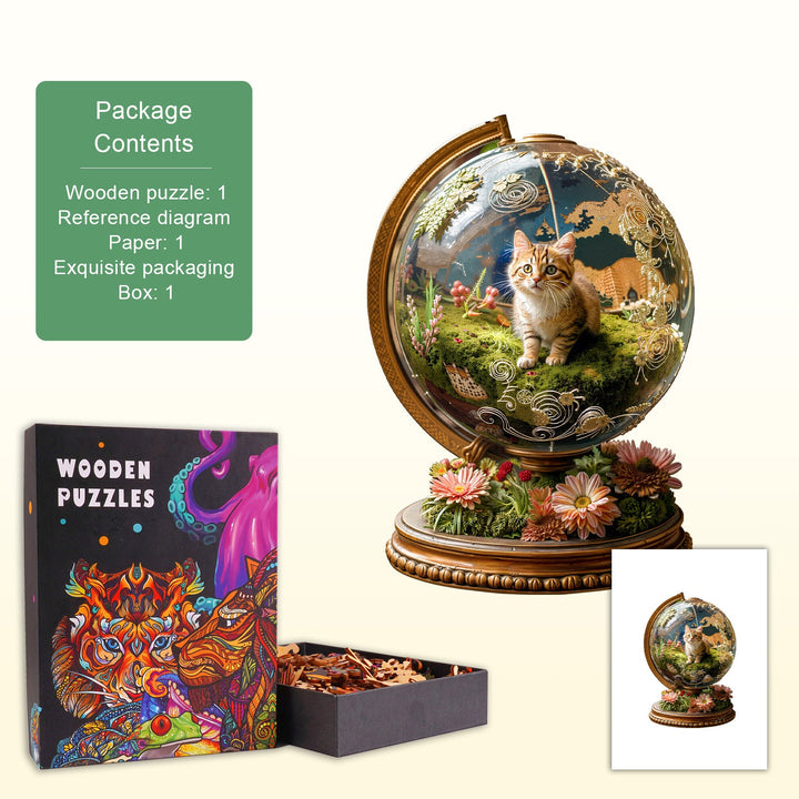 Cat's Planet Wooden Jigsaw Puzzle