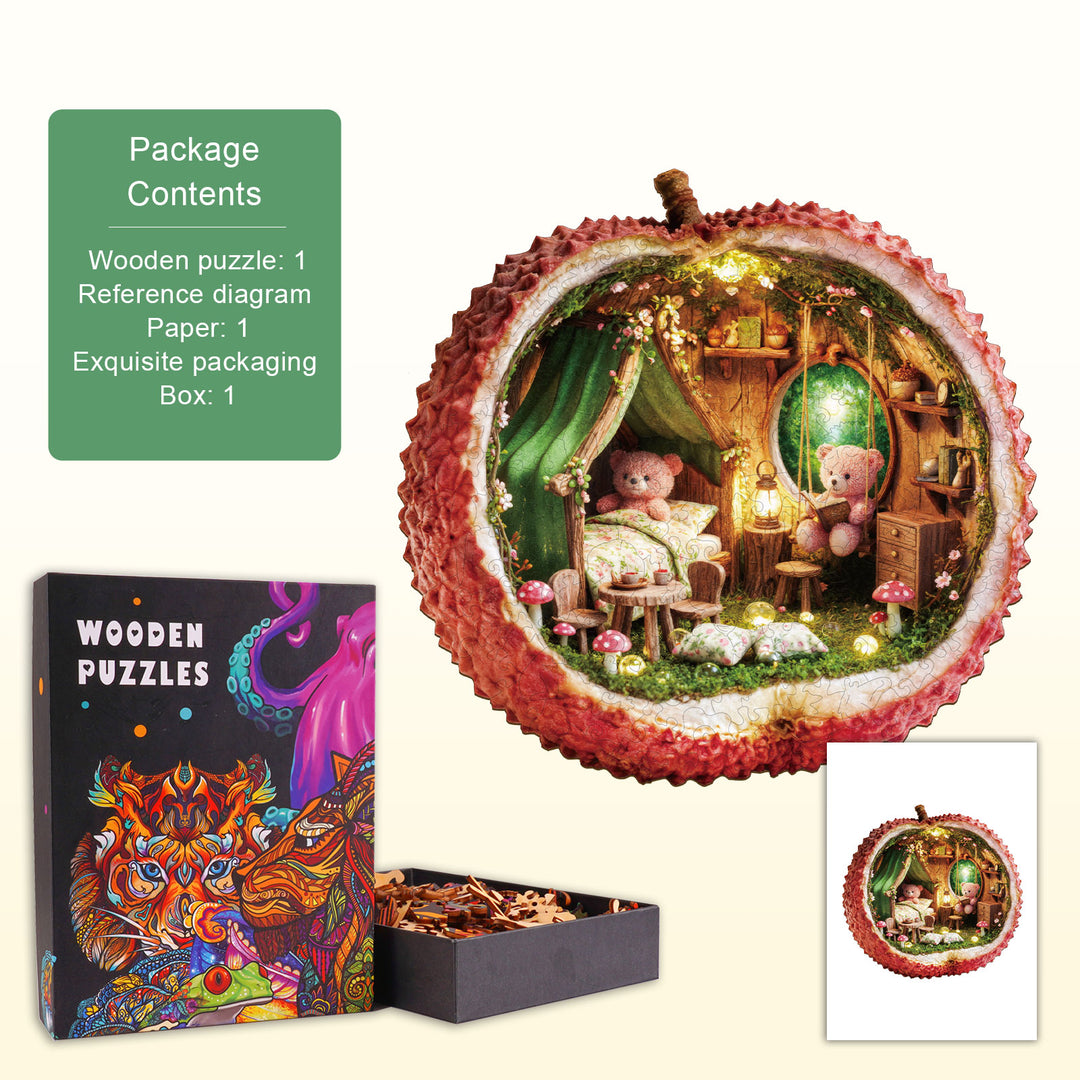 Lychee Bear Wooden Jigsaw Puzzle