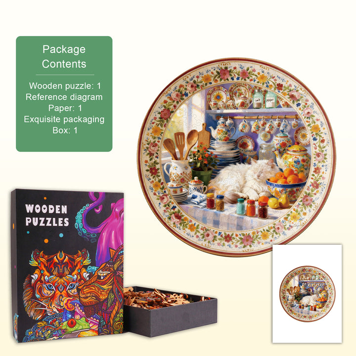 Sunlit Kitchen Wooden Jigsaw Puzzle