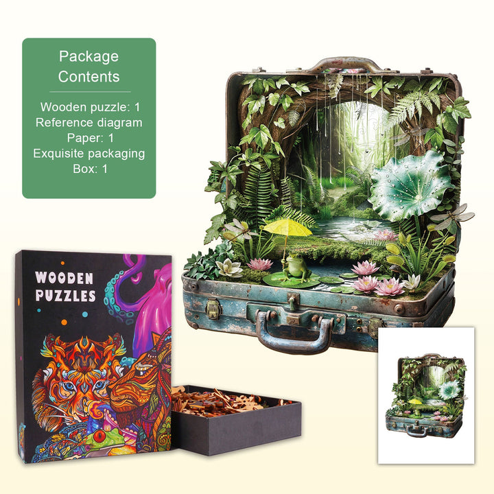 Rainforest Suitcase Wooden Jigsaw Puzzle