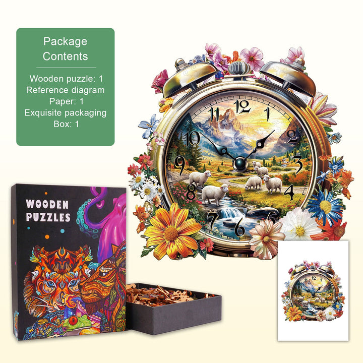 Prairie Clock Wooden Jigsaw Puzzle