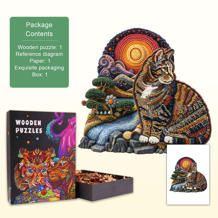 knitted kitten Wooden Jigsaw Puzzle