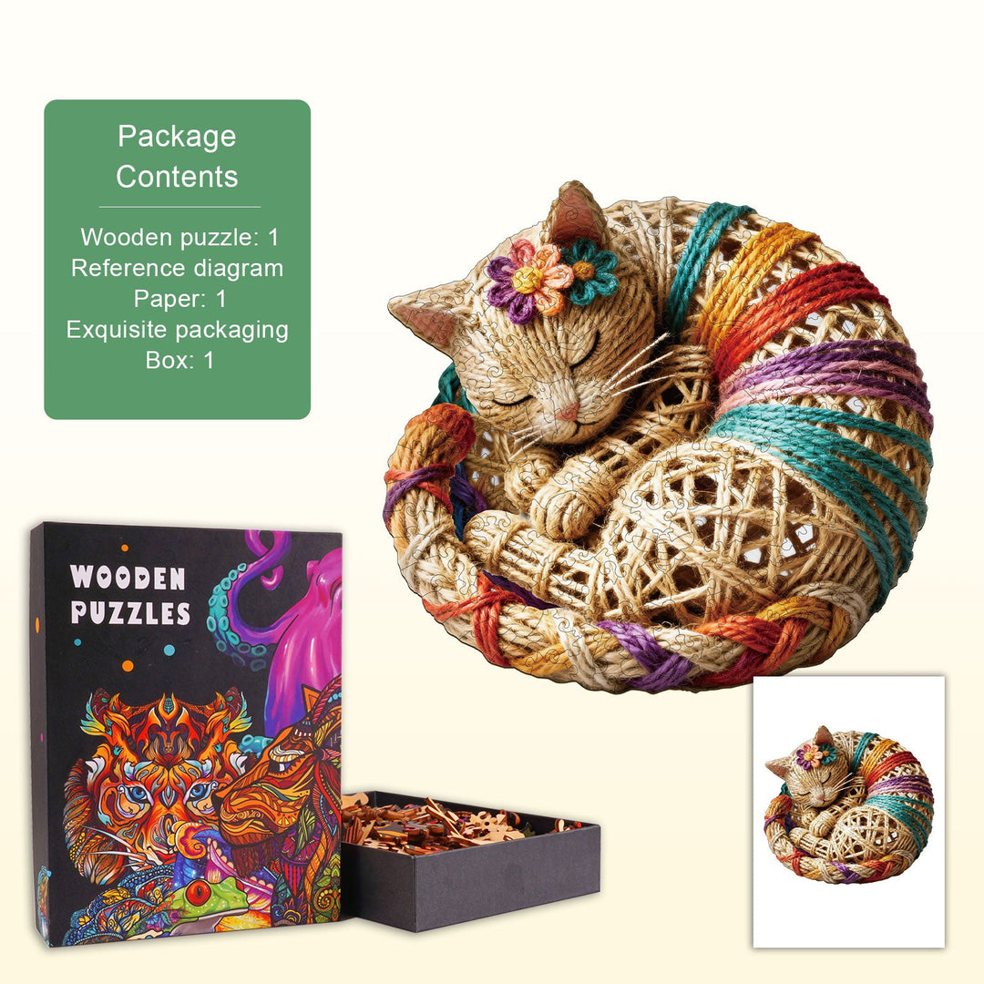 Twine Cat Wooden Jigsaw Puzzle