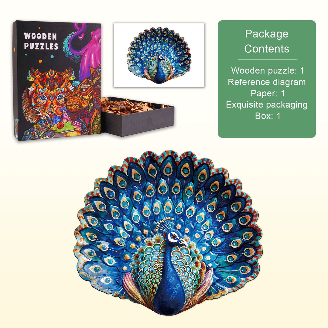 Peacock Fantasy Wooden Jigsaw Puzzle