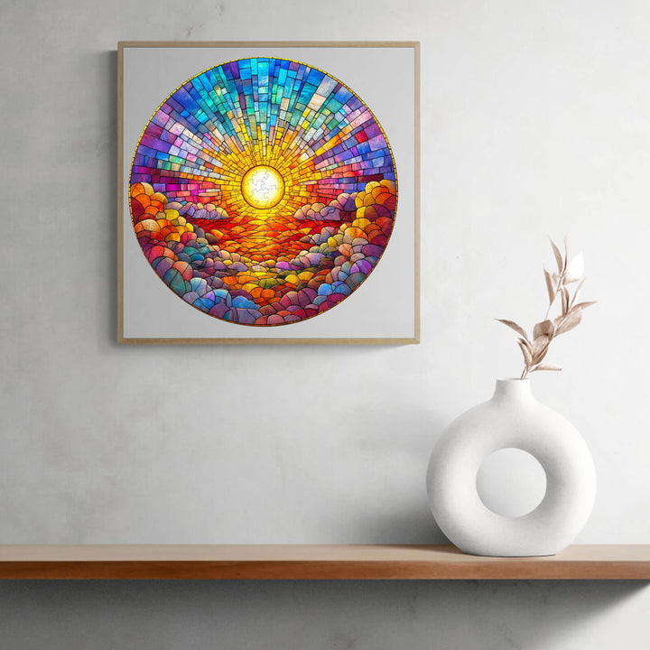Stained Glass Rainbow Wooden Jigsaw Puzzle - By Woodbests