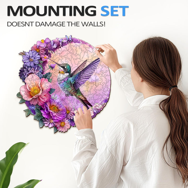 Hummingbird and Moon Wooden Jigsaw Puzzle - By Woodbests