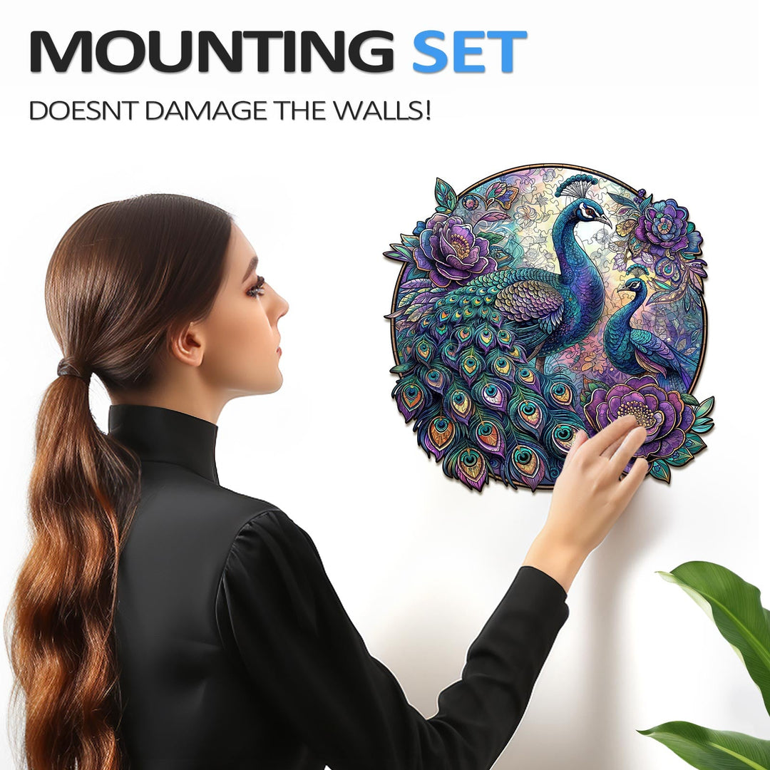 Parent Child Peacock Wooden Jigsaw Puzzle - By Woodbests