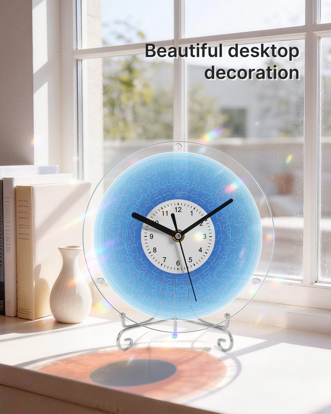 DIY Acrylic Puzzle Clock Kit - Gradient Blue