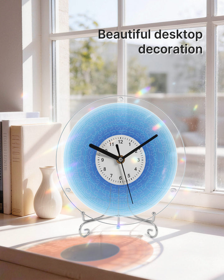 DIY Acrylic Puzzle Clock Kit - Gradient Blue