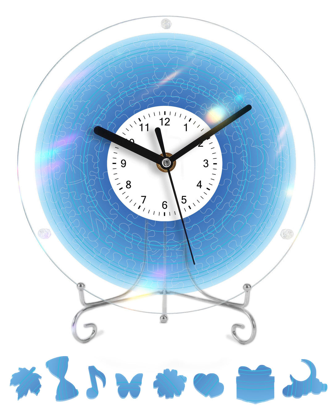 DIY Acrylic Puzzle Clock Kit - Gradient Blue