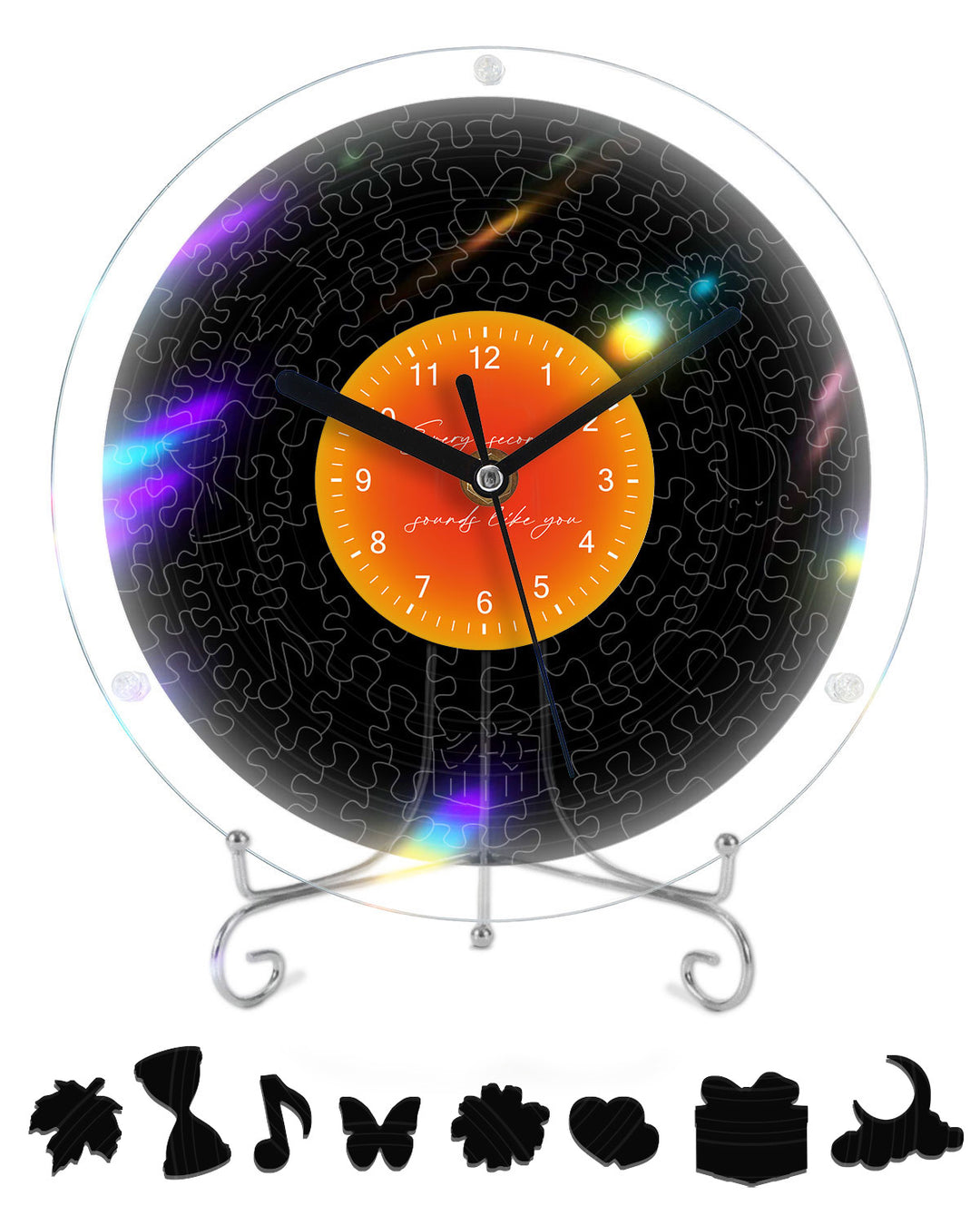 DIY Acrylic Puzzle Clock Kit - Classic Black